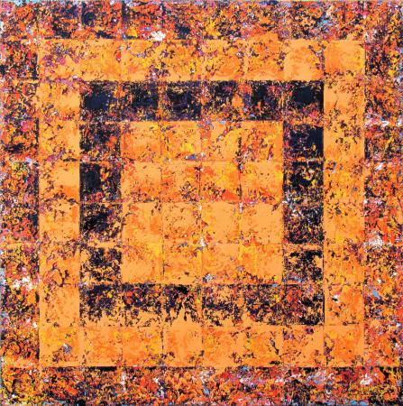 orange abstract painting for sale